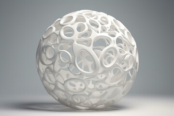 Abstract white sphere, 3d render. Generative AI