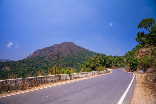 Charmadi Ghat, Mudigere, Karnataka india- 11th april 2023 : Charmadi ghat, one of the western ghat section of south karnataka, India.