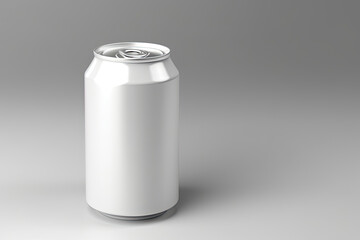 330ml Soda Can White Blank 3D Rendering Mockup