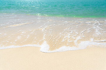 Summer at sandy beach and blue sea