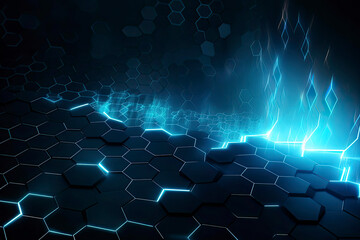 electric lightning honeycomb background in vector