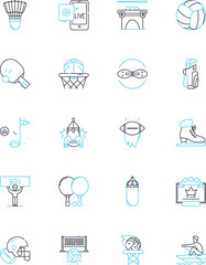 Swimming linear icons set. Butterfly, Backstroke, Breaststroke, Crawl, Diving, Flip turn, Freestyle line vector and concept signs. Competitive,Pool,Open water outline illustrations Generative AI