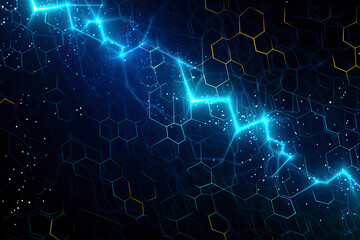 Fototapeta na wymiar electric lightning honeycomb background in vector