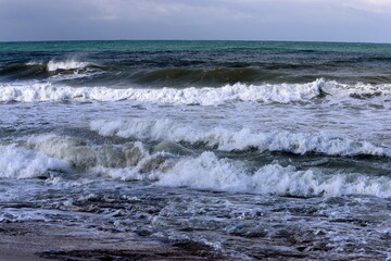 Coast of the Mediterranean Sea in northern Israel.