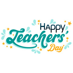 Happy Teacher day vector text effect