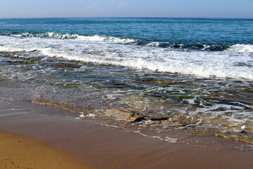 Coast of the Mediterranean Sea in northern Israel.