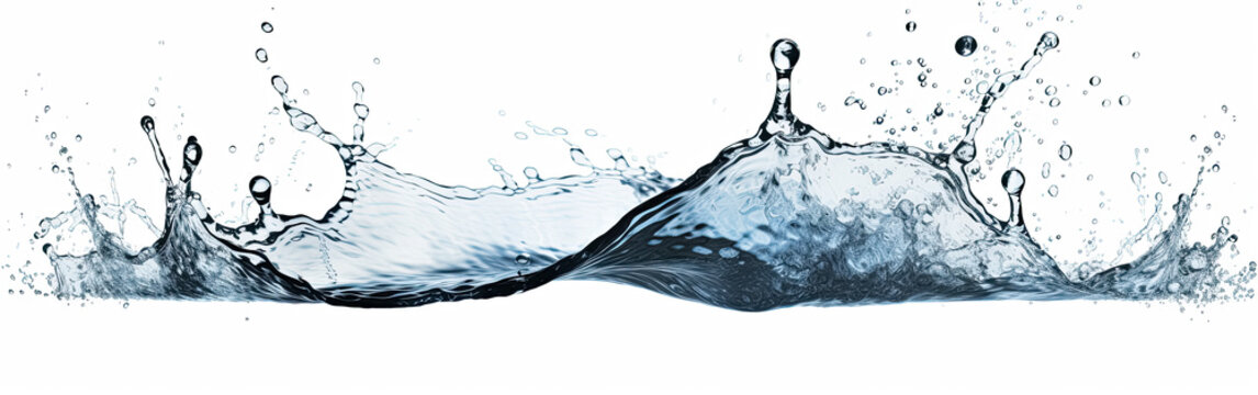 AI Generative Illustration of a Creative Photo of Splash with Stunning Water Splash Isolated on White Background 