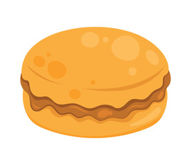 Homemade baked cookies with chocolate and cream