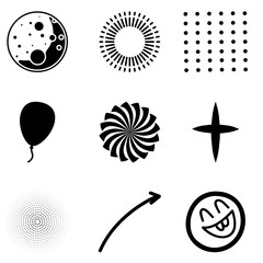 black and white icons
