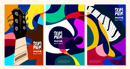 Vector illustration colorful summer music festival banner