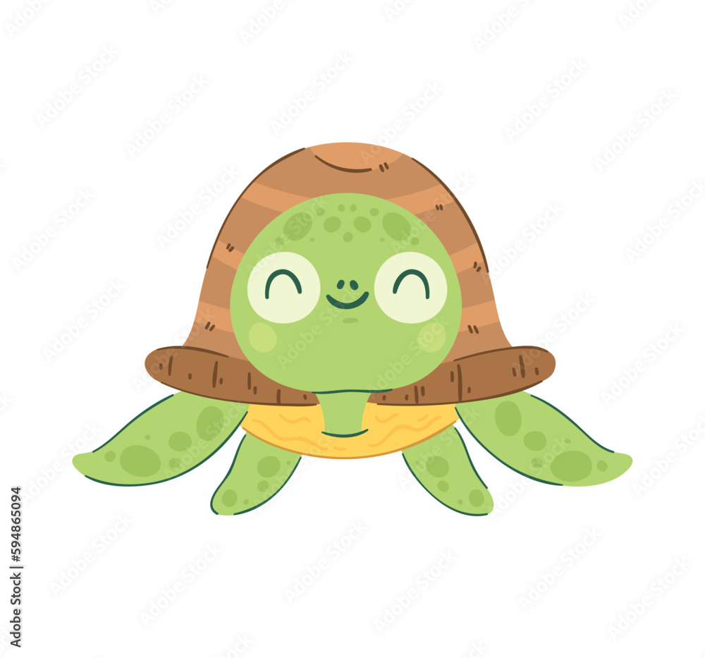 Wall mural cheerful turtle illustration