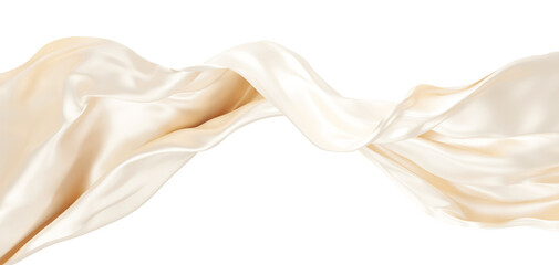 Pearl fabric flying in the wind isolated on white background 3D render
