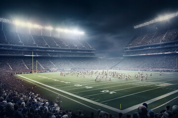 American Football, Superbowl Match in Large Stadium