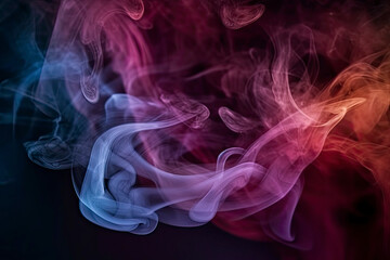 Obraz premium Dramatic smoke and fog in contrasting vivid red, blue, and purple colors. Vivid and intense abstract background