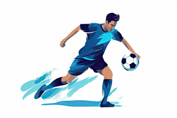 Obraz premium football soccer player man in action isolated white background