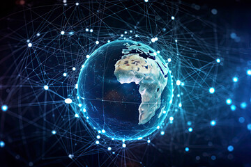Fototapeta premium Global Connection information and Telecommunication Technology and IOT