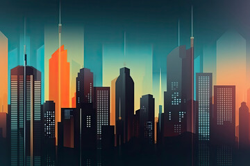 Obraz premium Stockmarket and investment theme background with City skyscraper