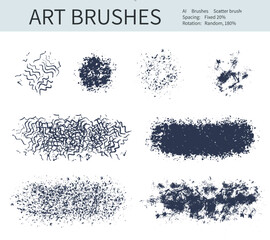 Set of vector grungy graphite pencil art brushes. Pencil texture of various shapes.