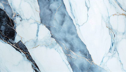 Generative AI, Glossy Blue and White Marble Texture