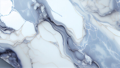 Naklejka premium Generative AI, Glossy Blue and White Marble Texture