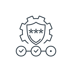 Step by step verification. Vector linear icon isolated on white background