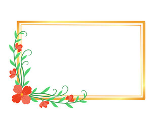 Frame Background with Floral Illustration
