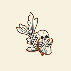 Free Vector | Flat design koi fish logo design	
