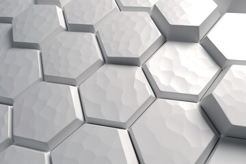 White hexagonal tiles background. Generative AI.