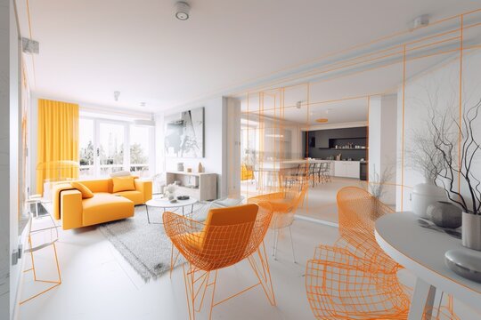 A Virtual Tour Of A Modern Apartment. Generative AI.