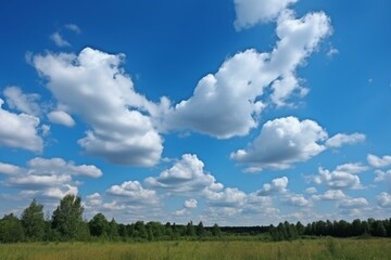 White clouds in blue sky. Generative AI