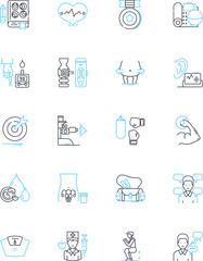 Behavioral therapy linear icons set. Therapy, Counseling, Psychotherapy, Mindfulness, Self-improvement, Recovery, Emotional line vector and concept signs. Generative AI