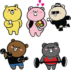 Bear gang cartoons and activities