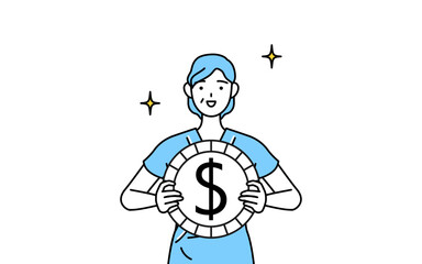 為替差益やドル高のイメージ、中年・シニア女性入院患者