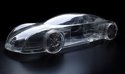 Fototapeta na wymiar Transparent glass car boasts a sleek modern appearance Creating using generative AI tools