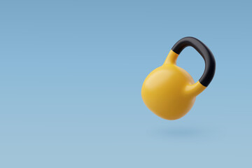 3d Vector Kettlebell, Workout gym tools, Sport equipment, Gym time concept.