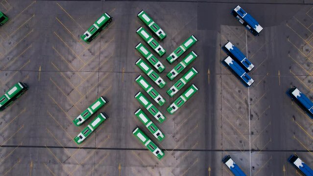 Buses in the garage aerial