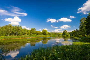 Fototapeta na wymiar Svislotch river in Minsk city