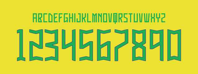font vector brazil home 2022 world cup, font football sports style letters and numbers for soccer team, font neymar and brazil.