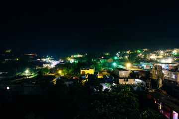 Fototapeta na wymiar san pedro on atitlan at night, guatemala