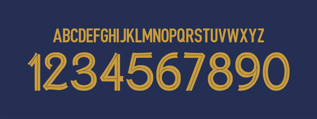 font vector France home 2022 world cup, font football sports style letters and numbers for soccer team, font mbappe and france. © BELL Art