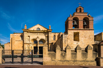 Gothic 16-century catholic cathedral in the historic part of Santo Domingo city in the Dominican...