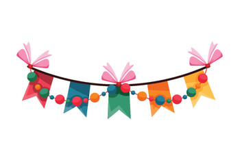 colorful garlands party banner vector illustration
