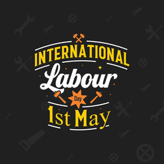 International labor day 1st may typography design.
