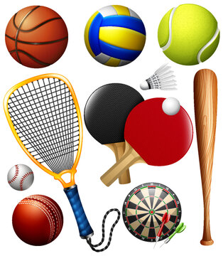 Sports Objects Collection in Vector