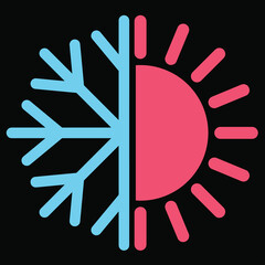 Hot And Cold Weather Logo Vector illustration Artwork