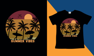 Summer Vacation Vintage  T-Shirt Design By Alim Graphic | Summer Vibes T-Shirt Designs 