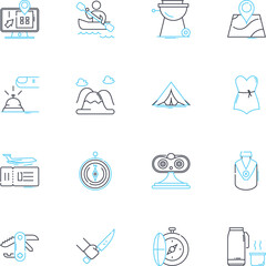 Mobile applications linear icons set. Interface, Efficiency, Compatibility, Integration, Security, Responsiveness, Personalization line vector and concept signs. User-Friendly,Navigation,Automation