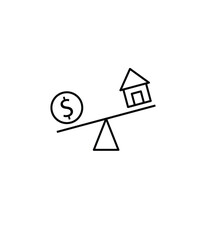 home loan icon, vector best line icon.