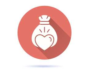 Obraz premium Donation icon with long shadow for graphic and web design.