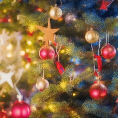 Obraz na płótnie Canvas christmas tree, gift holidaybox decoration present celebration new, year